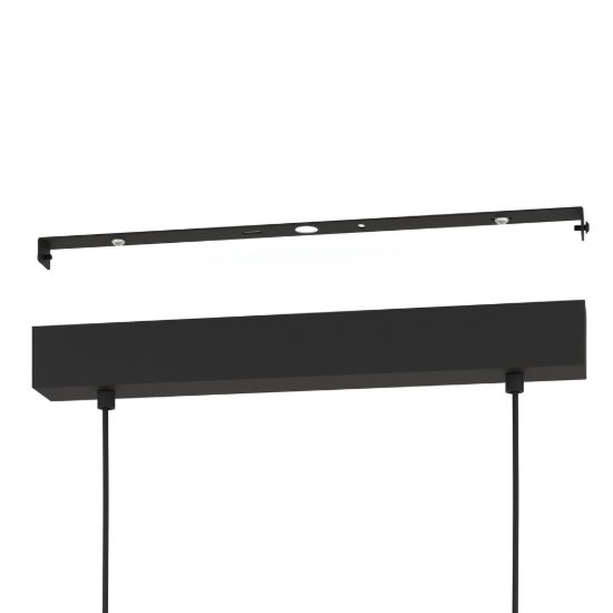 Eglo sherburn lampadario a sospensione 3 luci 77cm per cucina moderno nero e marrone