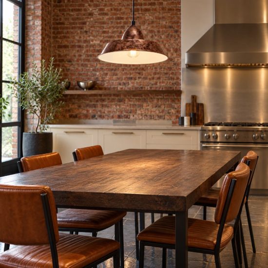 Eglo auckland lampadario a sospensione 26cm per cucina industriale rame anticato e bianco