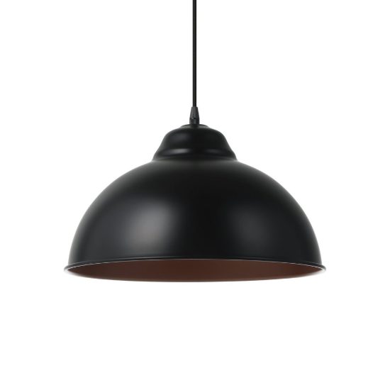 Eglo truro 2 lampadario a sospensione 37cm per cucina industriale nero e rame