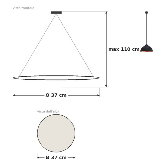 Eglo truro 2 lampadario a sospensione 37cm per cucina industriale nero e rame
