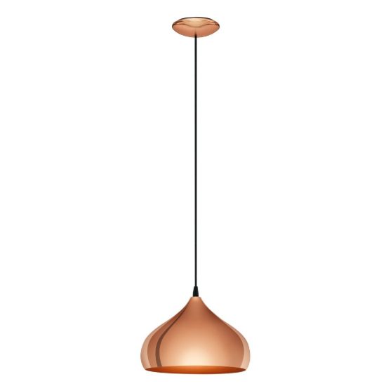Eglo hapton lampadario a sospensione 29cm per cucina moderno rame e bianco