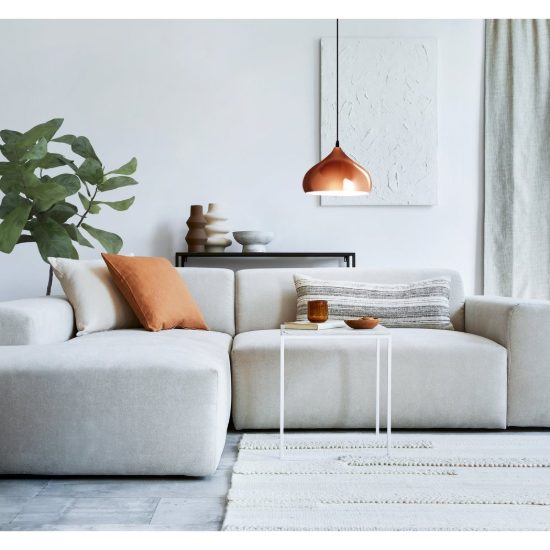 Eglo hapton lampadario a sospensione 29cm per cucina moderno rame e bianco