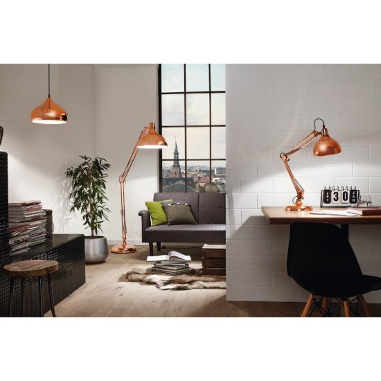 Eglo hapton lampadario a sospensione 29cm per cucina moderno rame e bianco