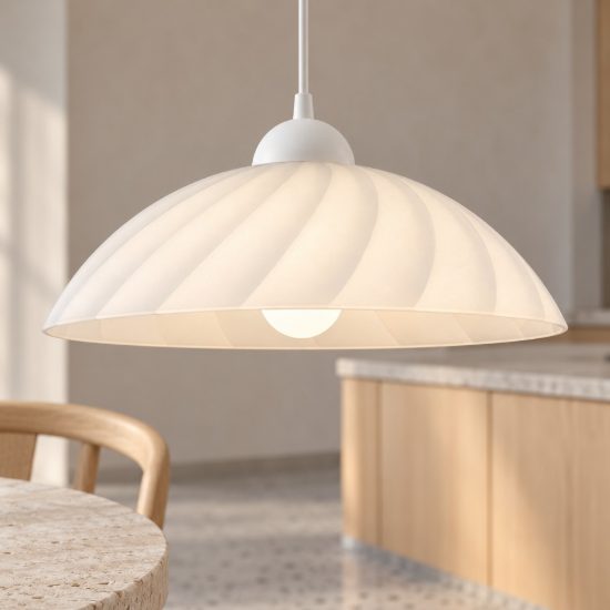 Eglo vetro lampadario 35cm per cucina moderno con vetro satinato bianco