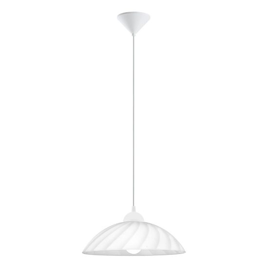 Eglo vetro lampadario 35cm per cucina moderno con vetro satinato bianco