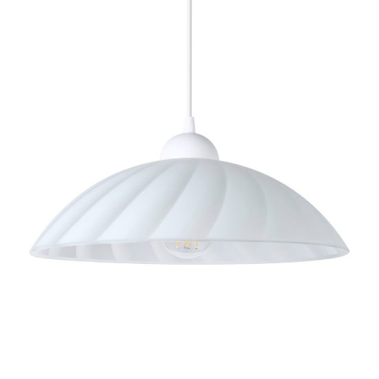 Eglo vetro lampadario 35cm per cucina moderno con vetro satinato bianco
