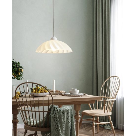 Eglo vetro lampadario 35cm per cucina moderno con vetro satinato bianco