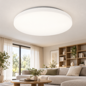 Plafoniera led 32w cct 3000k 5000k 38cm moderna tonda bianca