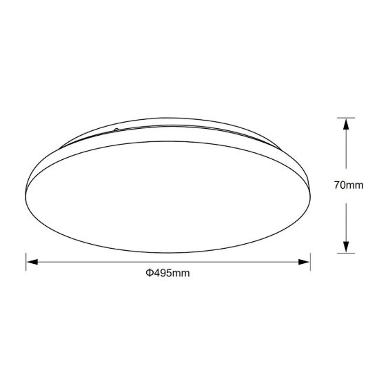 Plafoniera moderna tonda led 48w cct 3000k 5000k 50cm