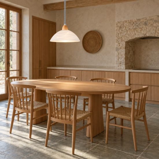 Eglo lord 2 lampadario a sospensione 36cm per cucina moderno argento e faggio con vetro bianco