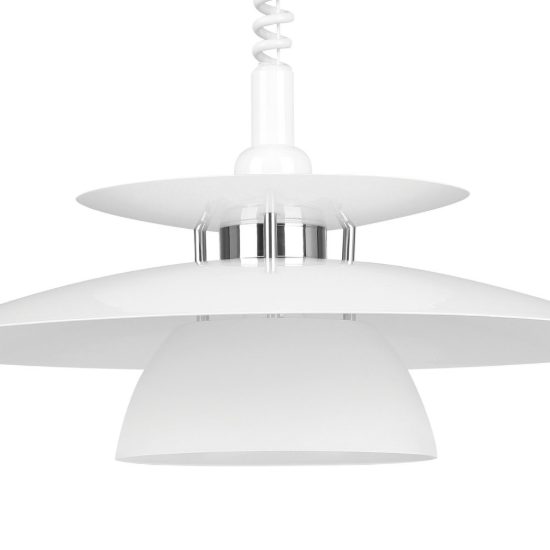 Eglo brenda lampadario a sospensione 43cm per cucina moderno bianco e cromo