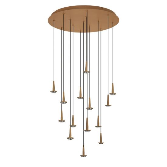 Lampadario a sospensione oro per sala da pranzo led 70w 3000k 60cm