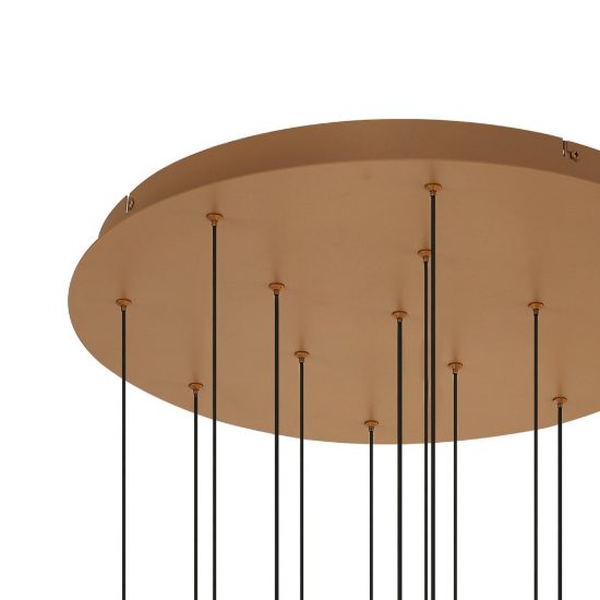 Lampadario a sospensione oro per sala da pranzo led 70w 3000k 60cm