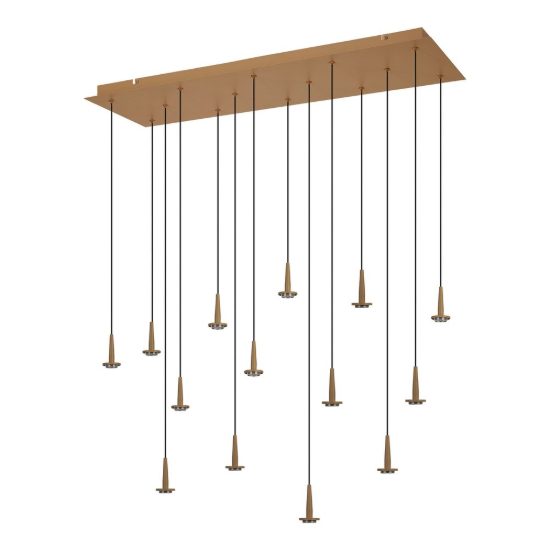 Lampadario moderno lineare oro per tavolo da pranzo led 70w 3000k
