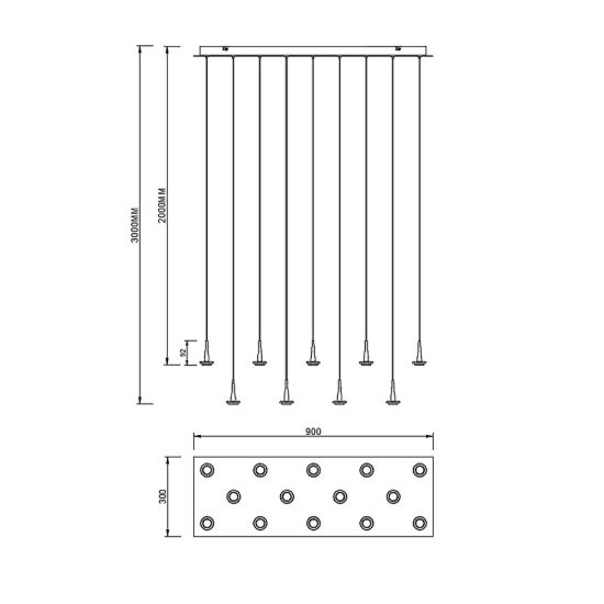 Lampadario moderno lineare oro per tavolo da pranzo led 70w 3000k