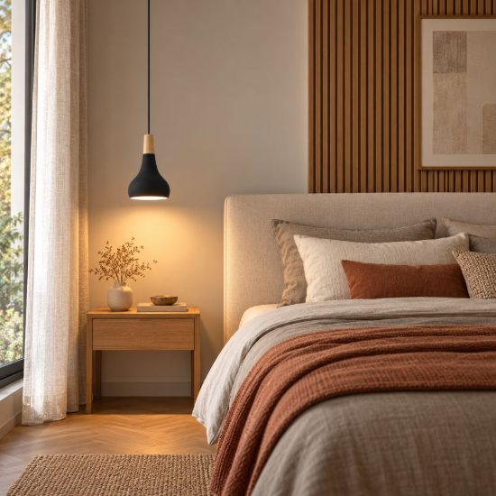 Eglo sabinar lampada a sospensione 18cm per camera da letto moderna nera e marrone