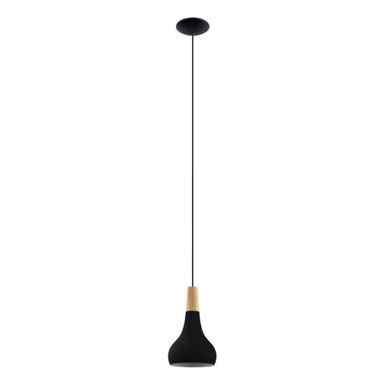 Eglo sabinar lampada a sospensione 18cm per camera da letto moderna nera e marrone