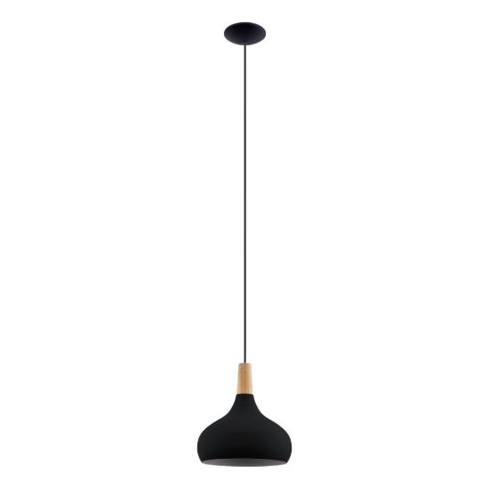 Eglo sabinar lampadario a sospensione 28cm per cucina moderno nero e marrone