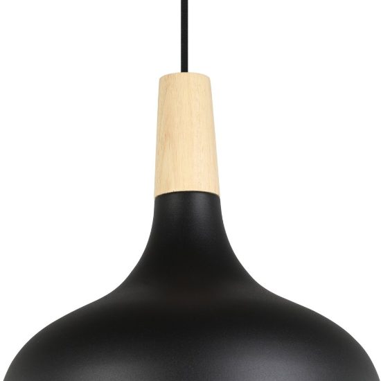Eglo sabinar lampadario a sospensione 28cm per cucina moderno nero e marrone