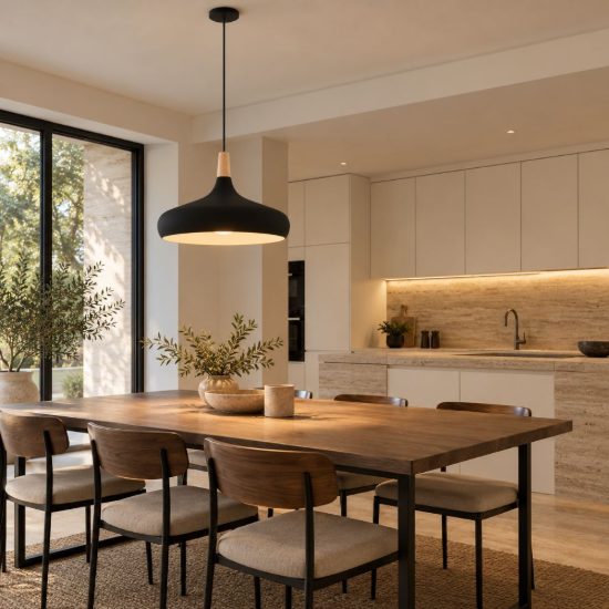 Eglo sabinar lampadario a sospensione 40cm per cucina moderno nero e marrone