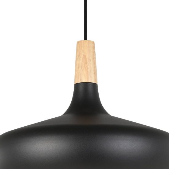 Eglo sabinar lampadario a sospensione 40cm per cucina moderno nero e marrone