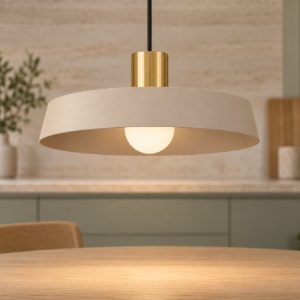 Eglo valdiola lampadario a sospensione 36cm per ingresso moderno sabbia e ottone spazzolato