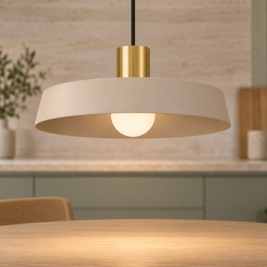Eglo valdiola lampadario a sospensione 36cm per ingresso moderno sabbia e ottone spazzolato