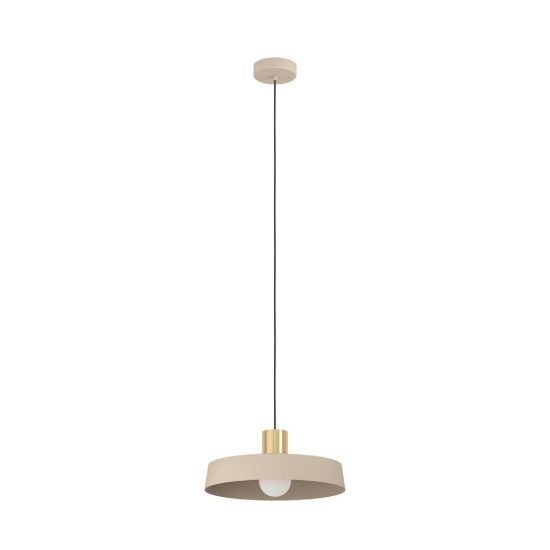 Eglo valdiola lampadario a sospensione 36cm per ingresso moderno sabbia e ottone spazzolato