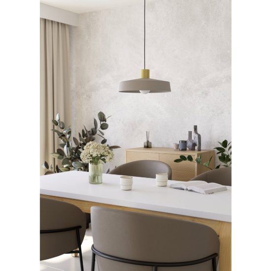 Eglo valdiola lampadario a sospensione 36cm per ingresso moderno sabbia e ottone spazzolato