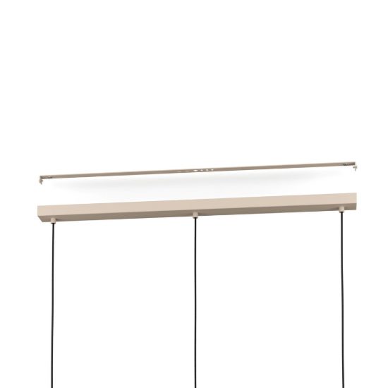 Eglo valdiola lampadario a sospensione 3 luci 93cm per cucina moderno sabbia e ottone spazzolato