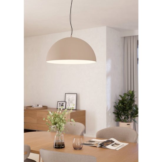 Eglo gaetano 1 lampadario a sospensione 53,5cm per cucina moderno nero e sabbia