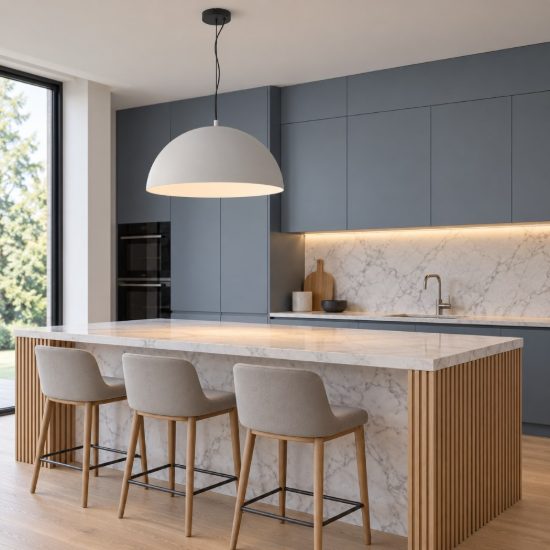 Eglo gaetano 1 lampadario a sospensione 53,5cm per cucina moderno nero e grigio
