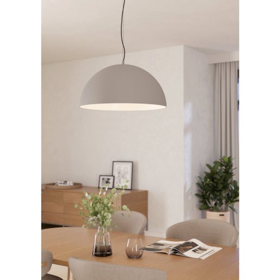 Eglo gaetano 1 lampadario a sospensione 53,5cm per cucina moderno nero e grigio