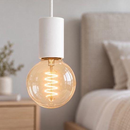 Eglo pozueta 1 lampada a sospensione 6,5cm per camera da letto moderna bianca