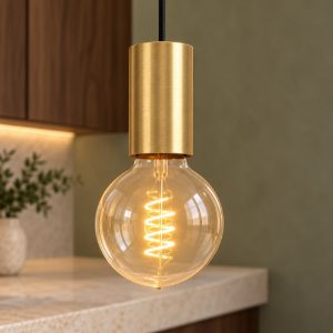 Eglo pozueta 1 lampada a sospensione 6,5cm per camera da letto moderna ottone spazzolato