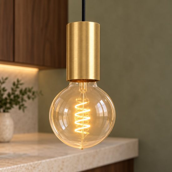 Eglo pozueta 1 lampada a sospensione 6,5cm per camera da letto moderna ottone spazzolato
