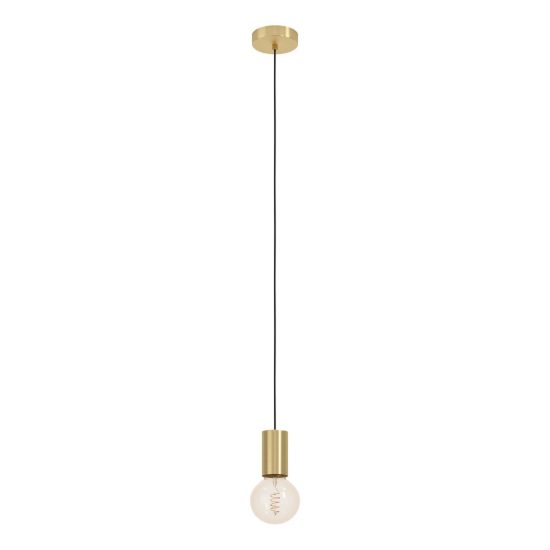 Eglo pozueta 1 lampada a sospensione 6,5cm per camera da letto moderna ottone spazzolato