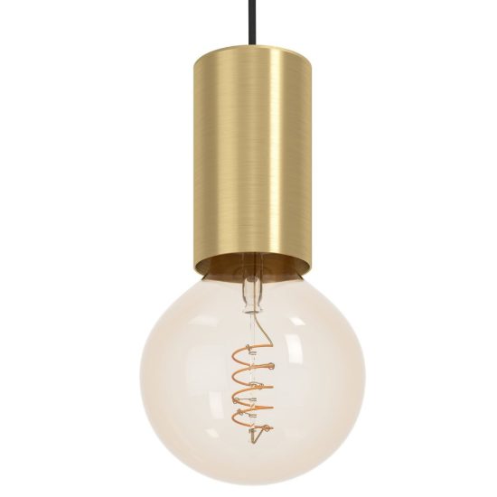 Eglo pozueta 1 lampada a sospensione 6,5cm per camera da letto moderna ottone spazzolato
