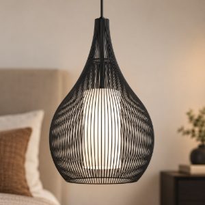 Eglo razoni 1 lampadario a sospensione 32,5cm per ingresso moderno nero e bianco
