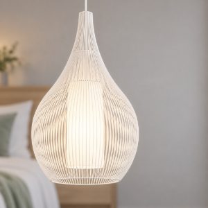 Eglo razoni 1 lampadario a sospensione 32,5cm per ingresso moderno bianco