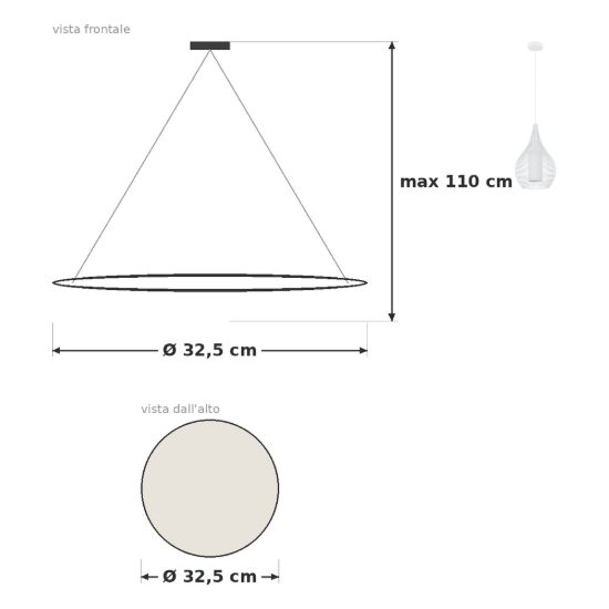 Eglo razoni 1 lampadario a sospensione 32,5cm per ingresso moderno bianco