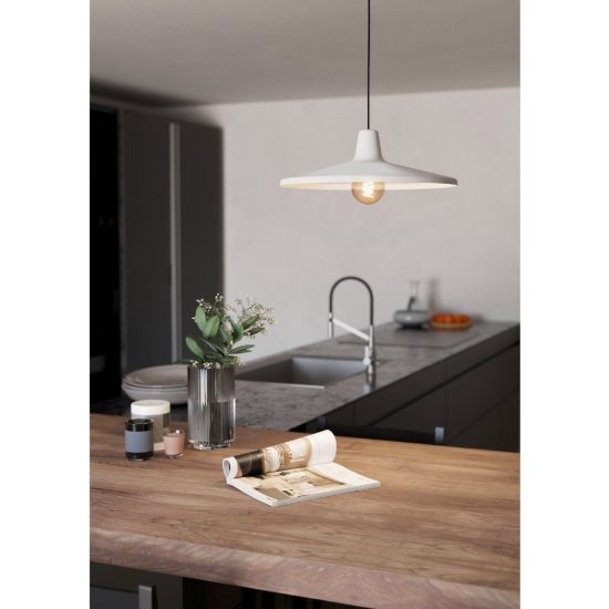 Eglo miniere lampadario a sospensione 42cm per sala da pranzo moderno nero e grigio