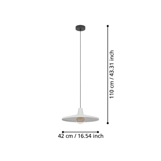 Eglo miniere lampadario a sospensione 42cm per sala da pranzo moderno nero e grigio