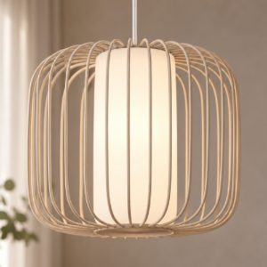 Eglo terrarosa lampada a sospensione 28,5cm per sala da pranzo moderna sabbia e bianca
