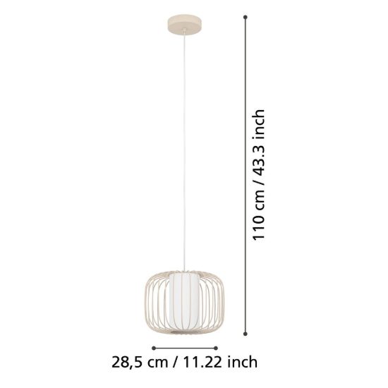 Eglo terrarosa lampada a sospensione 28,5cm per sala da pranzo moderna sabbia e bianca