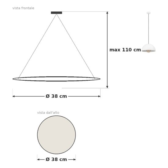Eglo gaetano lampadario a sospensione 38cm per cucina moderno bianco
