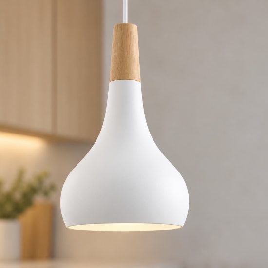 Eglo sabinar lampada a sospensione 18cm per camera da letto moderna bianca e marrone