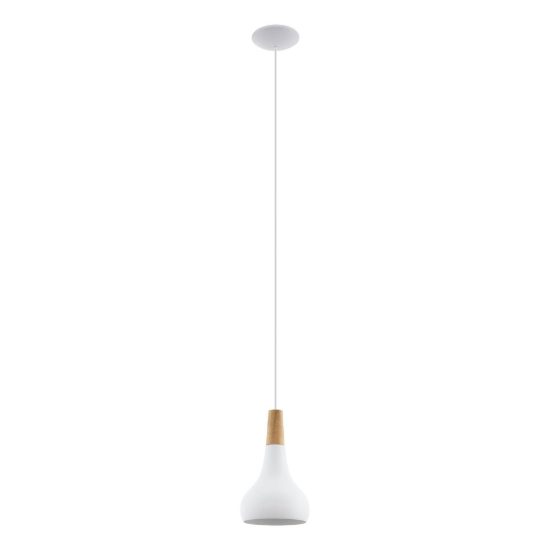 Eglo sabinar lampada a sospensione 18cm per camera da letto moderna bianca e marrone