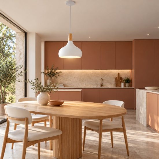 Eglo sabinar lampadario a sospensione 28cm per cucina moderno bianco e marrone
