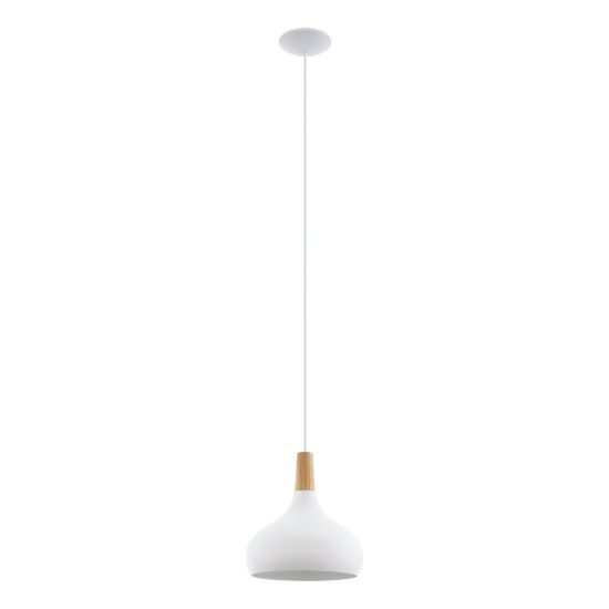 Eglo sabinar lampadario a sospensione 28cm per cucina moderno bianco e marrone
